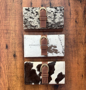 Carteras de Cuero Vacuno Genuino Hechas a Mano para Mujer, Cartera Delgada, Billetera Bifold, Cartera de Cuero de Alta Calidad, Estilo Occidental - Product Image 4