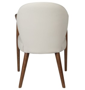 Modern Solid Wood <b>Dining</b> <b>Chair</b> Upholstered Faux Leather Seat Back Midcentury Design for Home <b>Dining</b> Use - Product Image 4