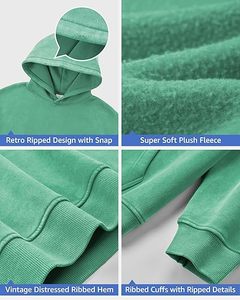 Luxury Vintage Washed Hoodies Relaxed Fit Retro Acid Wash Hoodies <b>For</b> Men And Women Custom Embroidery Washed Hoodies Manufacture - Product Image 3