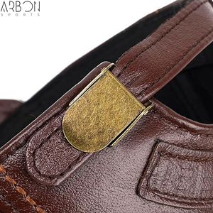 Casquettes en cuir marron brillant de qualité supérieure pour hommes, nouveau design, service OEM ODM, dernier style, logo personnalisé, best-seller - Product Image 6