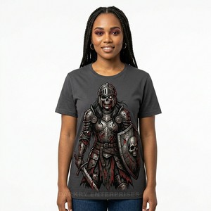 T-shirt personnalisé pour femme en gros, motif rose gothique et zombie, impression sérigraphique de haute qualité, esthétique sombre, vêtements féminins - Product Image 3