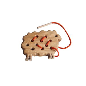 Jouet à lacer en bois fait main en forme d'animal pour enfants, artisanat éducatif DIY, décoration autoportante - Product Image 5