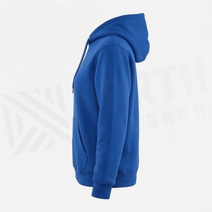 Custom French Terry Embroidery Plain Cropped Cotton Breathable <b>Pullover</b> Hoodie <b>Men</b> Women Activewear Premium Apparel Top - Product Image 3