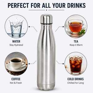 Trending Stainless <b>Steel</b> Cola Vacuum <b>Bottle</b> 750 ml Double Wall Insulated Leak Proof Water <b>Bottle</b> for Daily Hydration - Product Image 5