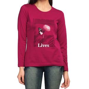 T-shirts pour femmes personnalisés en gros, imprimés de lettres, broderie en coton, col rond, manches courtes, spandex, anti-boulochage - Product Image 3