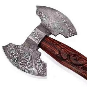 Hache à double lame en acier forgé avec manche en bois pour fendre du bois de chauffage - Product Image 4
