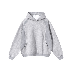 <b>Men</b> Oversized Hoodie Raglan Sleeve Solid Color Cotton French Terry Casual Streetwear Autumn Fit Regular Length <b>Pullover</b> - Product Image 1