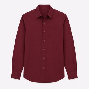 <b>Men's</b> Regular Fit Short Sleeve Print Jersey Eco-Friendly Sporty <b>Shirt</b> Smart Casual Style <b>Burgundy</b> - Product Image 1