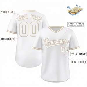 Maillot de baseball personnalisé à col en V, uniforme de softball sublimé, respirant, anti-humidité, manches courtes, unisexe - Product Image 3