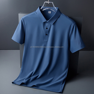 Camiseta de Verano para Hombre, Corte Ajustado, Transpirable, Color Sólido, de Moda, Secado Rápido, Informal, Camiseta de Negocios, Polo - Product Image 1