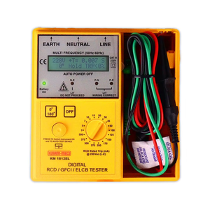 เครื่องทดสอบ RCD GFCI ELCB ดิจิตอลคุณภาพสูง Kusam Meco KM 1812EL เครื่องมือทดสอบเบรกเกอร์ป้องกันไฟรั่วลงดิน จัดจำหน่ายโดย OEM - Product Image 4