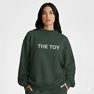 เสื้อสเวตเชิ้ตคอเต่าทรงโอเวอร์ไซส์สำหรับผู้หญิง สีเหลืองมัสตาร์ด ปักตัวอักษรด้านหน้า แขนยาวปกติ ผ้าถักนิตติ้ง ผ้าฝ้าย ใส่ได้ในฤดูใบไม้ร่วง - Product Image 3