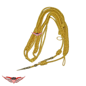 Aiguillette de parade tressée dorée allemande en Mylar pour robe, cordon d'épaule allemand doré - Product Image 1
