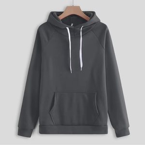 Conjunto Deportivo Unisex Gris Oscuro con Capucha, Sudadera y Pantalones de Diseño Sólido con Mangas Largas, Bolsillos Laterales y Cierre con Cordón - Product Image 4