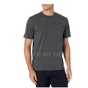 Último diseño de camisetas de los hombres de color sólido liso de los hombres camisetas de algodón suave camisetas de la tripulación, fitness - Product Image 1