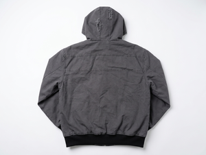 Sweat-shirt à capuche zippé en coton 100% pour homme, effet délavé, tissé uni, style bomber, personnalisable OEM ODM pour l'automne et l'hiver - Product Image 2