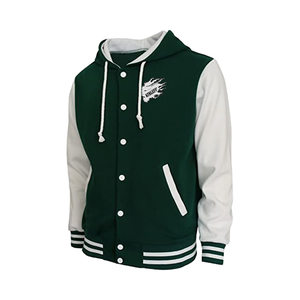 Chaqueta informal de invierno para hombre, abrigo universitario de béisbol de lana, logotipo personalizado, cuello levantado, Mangas de cuero, talla XL, venta al por mayor, ligera - Product Image 1