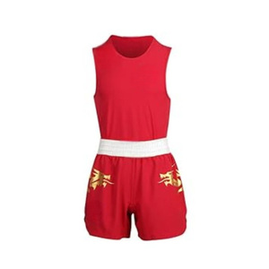 Ensemble d'uniformes de boxe professionnels, maillot sans manches et short imprimés dragon, tenue de combat MMA, vente en gros OEM - Product Image 2