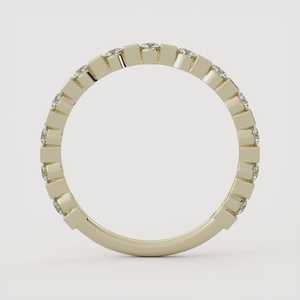 Bagues empilables de 1,7 mm en or massif 14 carats avec diamants de laboratoire taille ronde, sertis en barre, demi-éternité, pour usage quotidien, mariage et anniversaire - Product Image 5