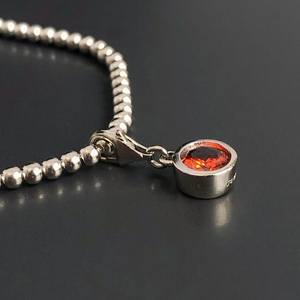 สร้อยข้อมือเงินแท้ประดับพลอยโกเมนสีแดงประจำเดือนมกราคม ของขวัญสำหรับผู้หญิง - Product Image 6