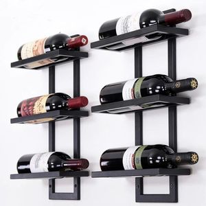 Modern <b>Wall</b> Mounted Metal <b>Wine</b> <b>Rack</b> Storage Shelf Industrial Style <b>Wine</b> Bottle Holder for Home Bar Decor - Product Image 1