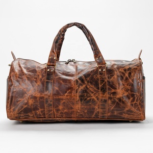 Bolsa de lona de cuero genuino Unisex con logotipo personalizado de gran venta, equipaje de zapatos de viaje y salida a la moda con cierre de cremallera - Product Image 2