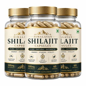 Cápsulas de Shilajit del Himalaya OEM ODM 500 mg 100% Puras y Naturales, Cápsulas Vegetarianas Ricas en Ácido Fúlvico para Hombres y Mujeres - Product Image 1