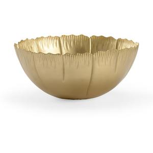 Bol décoratif sculptural de luxe en métal doré, motif pétale de tulipe, écologique, sans BPA, grand centre de table floral pour dîner et fête - Product Image 4