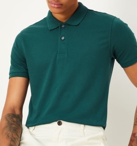 Polo en coton mélangé pour homme, vente en gros, 220 g/m², lourd, uni, manches courtes, respirant, uniforme - Product Image 4