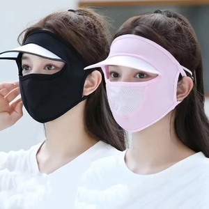 ผ้าคลุมหน้ากันแดดสำหรับผู้หญิง ผ้าไหมน้ำแข็งสำหรับฤดูร้อน ป้องกันรังสียูวี ระบายอากาศได้ดี เย็นสบาย เหมาะสำหรับขี่จักรยานกลางแจ้ง - Product Image 6