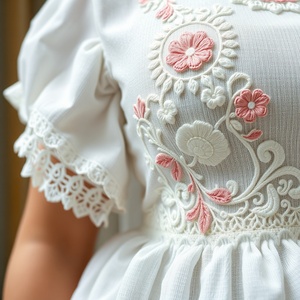 Tissu décoratif personnalisé en dentelle de coton brodée, écologique, mignon, élégant et luxueux - Product Image 4