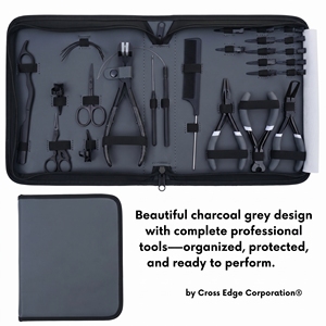 Kit complet d'outils pour extensions capillaires avec pince à micro-perles, applicateur de bandes adhésives, coupe-fil pour extensions à fusion et outils de coiffage - Product Image 5