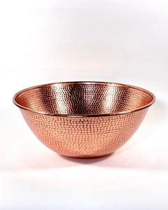 Cuenco de cobre profesional para catering con acabado artesanal martillado a mano para uso en hoteles y banquetes - Product Image 2