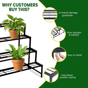 Soporte para Macetas de 4 Niveles, Resistente, para Interiores y Exteriores, Estante Metálico para Plantas, Proveedor Mayorista Urban Plant - Product Image 3