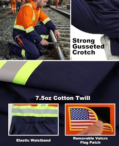 Combinaison de travail unisexe en polyester haute visibilité, combinaison de sécurité réfléchissante, combinaison industrielle haute visibilité, détecteur d'aiguilles, Oeko-Tex - Product Image 2