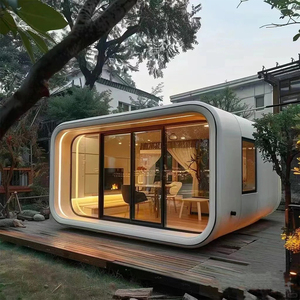Moderna <span class=keywords><strong>Casa</strong></span> Contenedor Prefabricada de Metal de 20 Pies/40 Pies, Insonorizada, de Acero, Tipo Cabaña Apple para Exteriores, en Venta - Product Image 1