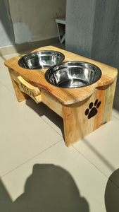 Comederos y Bebederos Automáticos Redondos para Mascotas Hechos en India, Elevados, de Madera y Acero Inoxidable, Caja de Viaje para Perros, Empaquetados para Exportación, Vendedores Indios - Product Image 3