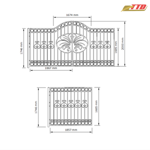 Portail en fer élégant TTD Secure, 100 % ingrédients du Vietnam (Ho Chi Minh), design de mur composé - Product Image 4