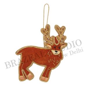 ผ้าซาตินกำมะหยี่ปักลายที่ออกแบบได้เองเครื่องประดับต้นคริสต์มาสทำด้วยมือเป็นมิตรต่อสิ่งแวดล้อมสำหรับโรงงานขายส่งโลโก้ตามต้องการ - Product Image 5