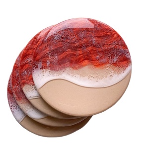 Posavasos para bebidas de la mejor calidad, posavasos de resina y corcho con coloridas flores naturales reutilizables para exportación - Product Image 2