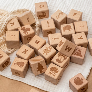 Unfinished <b>Small</b> Wood DICE Cubes Toys Alphabet Blocks Wood Building Blocks Wood Block for DIY - Product Image 1