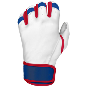Gants de frappe en cuir blanc, rouge et bleu avec fermeture auto-agrippante, respirants, à doigts complets, pour entraînement, unisexe adulte - Product Image 2