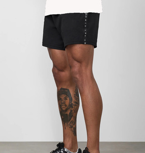 Men’s Custom White and Black Taped Casual Sportswear 2 Piece Gym Outfit- Quick-Dry Breathable Upscale OEM Summer Fitness Suit - Product Image 5