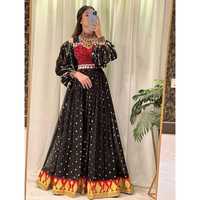 Nouvelle collection tendance 2026 : Robe maxi afghane noire pour filles, tenue décontractée de soirée, robe afghane pour femmes avec broderies, pour adultes