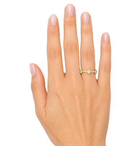 Bague en Moissanite Trèfle Floral, Diamant de Laboratoire Rond, Or Massif 14K, Bague de Promesse, Cadeau d'Anniversaire de Mariage, Bijou, Alliance Éternité - Product Image 6