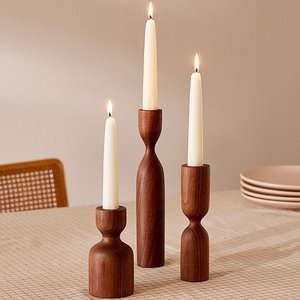 Figurine en bois naturel écologique en acacia pour support de bougie en bois pour la décoration de table par MULTI CRAFT - Product Image 4