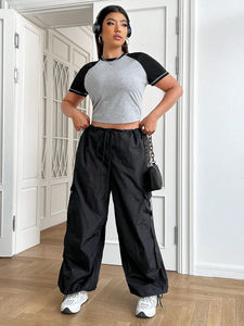 Women's Cotton Ribbed Crop Top <b>Baby</b> <b>Tee</b> Breathable Croptop with Custom Logo Contrast Seam for Summer Wear - Product Image 4