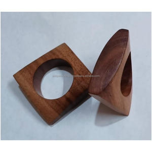 Beautifully Crafted Square Shaped Wooden Napkin Rings for Home Decor - Product Image 4
