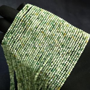 Cuentas Redondas Microfacetadas de Cuarzo Fresa Verde 2MM, Cuentas de Cuarzo Fresa para Fabricación de Joyas, Gema Suelta con Corte Diamante al por Mayor - Product Image 1