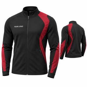 Custom <b>Men's</b> <b>Racer</b> <b>Jacket</b> 100% Polyester Breathable Quick Dry Stand Collar Zipper Sporty Track <b>Jacket</b> OEM ODM Private Label - Product Image 1
